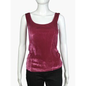 Vintage QVC Kathleen Kirkwood Pink Velvet Tank S Sequin Flower w/ Pins NOS